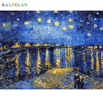 Best Pictures DIY Digital Oil Painting Paint By Numbers Christmas Birthday Unique Gift  Van gogh starry sky of the rhone river